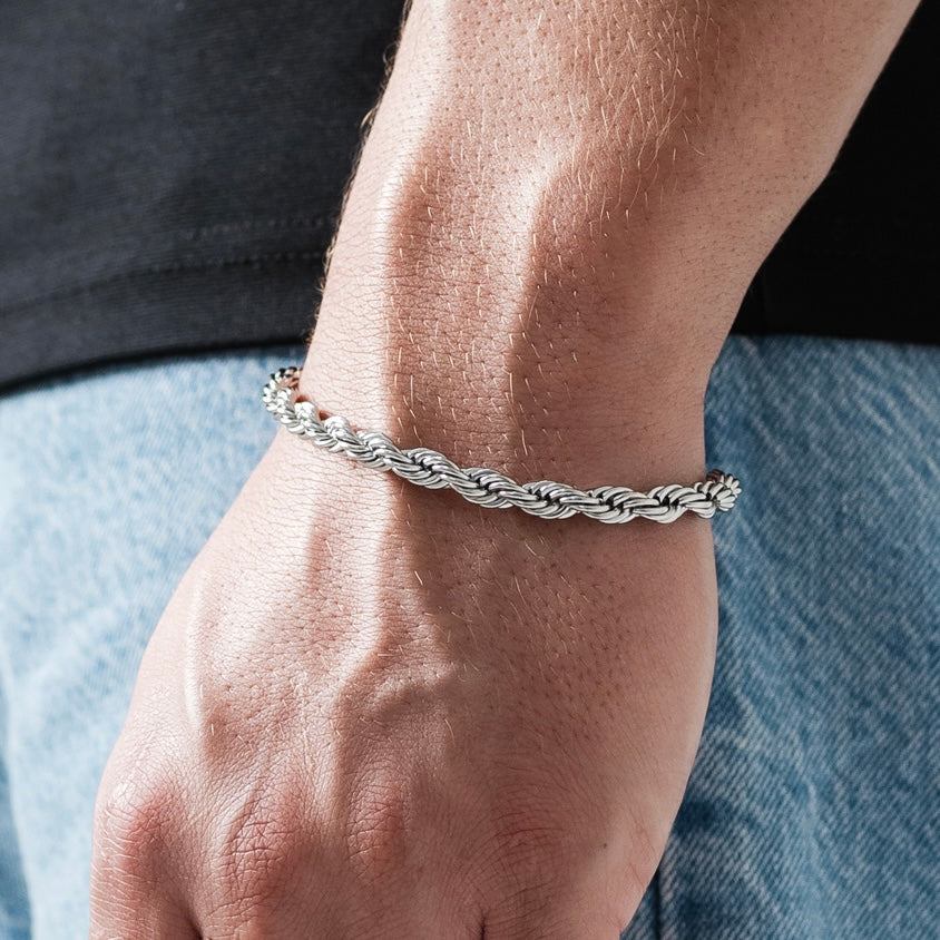 Rope Bracelet 6mm (silver)